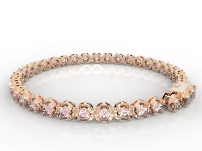 7pt Gem Or Diamond Tennis Bracelet 3D print model