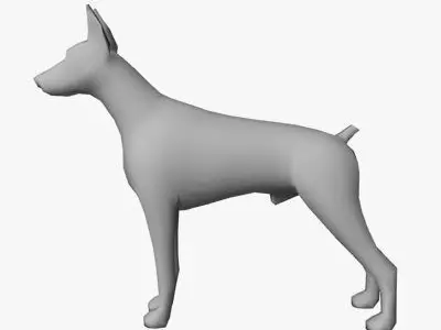Low Poly Doberman pinscher Low-poly 3D model
