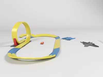 circuit race toy Low-poly 3D model