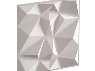 Volumetric plaster wall 3D panel 3D model