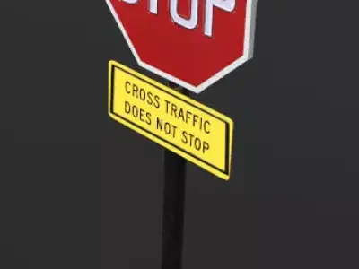 Stop Sign Free 3D model