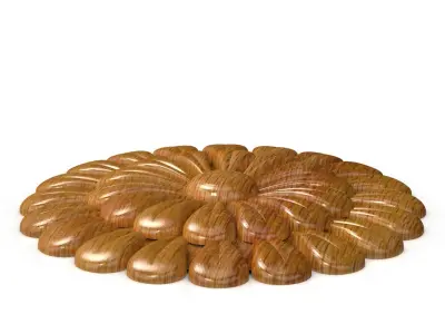 Round carved rosette 01  3D model