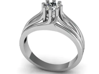 solitair ring Free 3D print model
