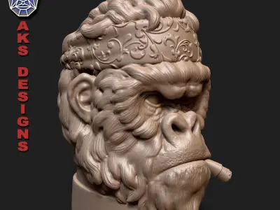 Gangster Gorilla version 1 Penholder 3D print model