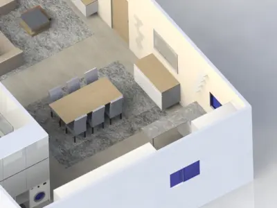 3D Render floor plan of bedroom 3D model