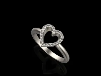 Heart  ring model 274 3D print model