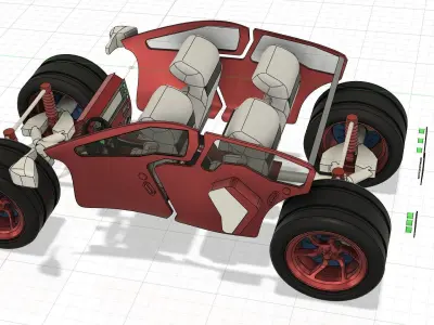 Car model and interior 3D model