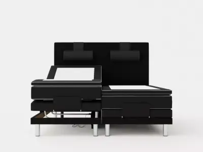 Detroit Adjustable Bed 180x200 Black Low-poly 3D model