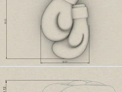 Boxing gloves bas relief  3D print model
