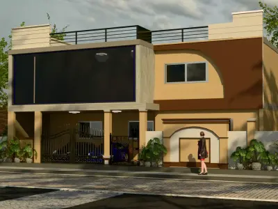 House Exterior Low-poly 3D model