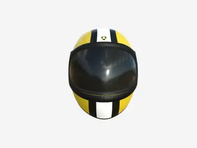 Cartoon Helmet Kart A03 Yellow - Character Design Low-poly 3D model