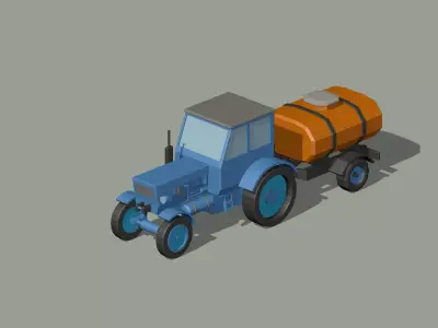 tractor with trailer 3D model
