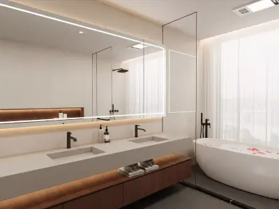 Minimal Modern Bathroom 3D model