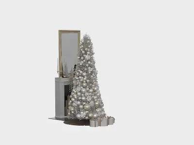 Christmas Decorative set sk Low-poly 3D model