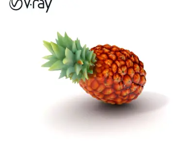 Realistic Pineapple D Model Pack for Rendering and Games Low-poly 3D model