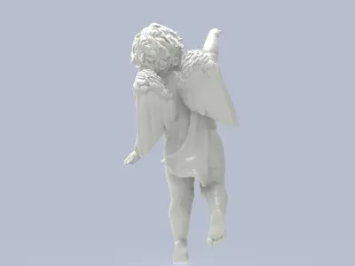 Dancing little angel with base without base 3D print model