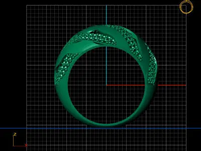 Women Stone Rings Diamond 3D print model 6