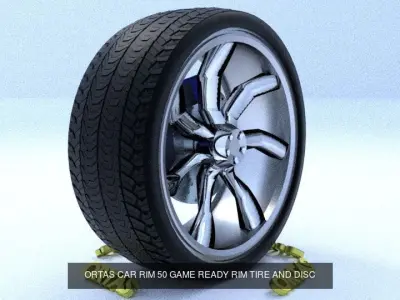ORTAS CAR RIM 49-50 GAME READY RIM TIRE AND DISC 3D Model Pack