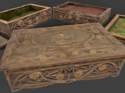 Old Jewelry Box Low-poly 3D model