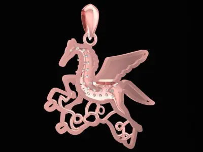Fantasy Pegasus Diamond Pendant Jewelry 3D Model 2789 3D print model