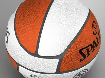 Basketball ball eurwhite Low-poly 3D model