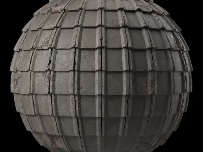 Roof Tile Materials 67- Concrete Roofing by Sbsar  Seamless Pbr Texture