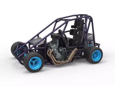 Pavement 600 Micro sprint car Base Scale 1 to 25 3D print model