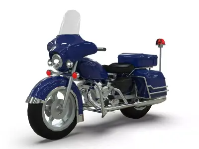Police Motorcycle Lowpoly  Low-poly 3D model