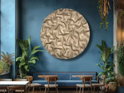 Drapery Sculptures Circle Wall Art Panel for CNC or 3D Print STL 3D print model