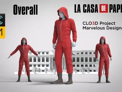 Red overall La Casa De Papel 3D model