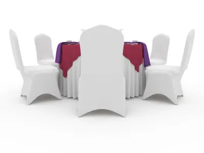 Banquet Table and Chair 25 3D model