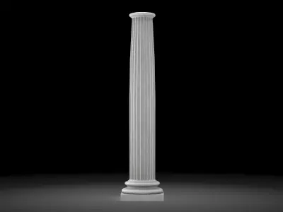 Fluted column Low-poly 3D model