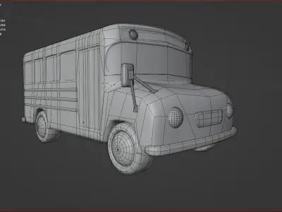 3d school bus cartoon 3D model
