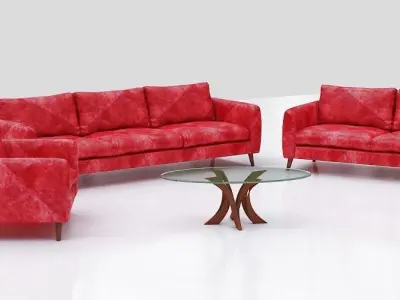 contemporary sofa set Low-poly 3D model