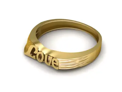 ALPHABET LOVE RING 3D PRINTABLE MODEL 3D print model
