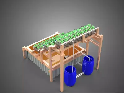 IOT CONTROL HYDROPONIC PLANT PLASTIC WATER BOTTLE CONTAINER POND 3D model