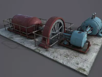 Diesel generator Low-poly 3D model