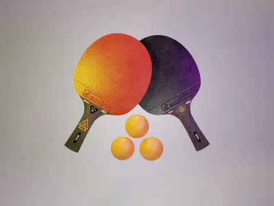 Ping Pong Rackets Low-Poly model Low-poly 3D model