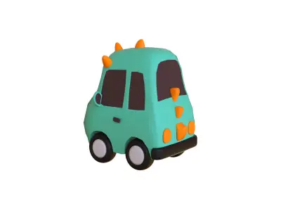 Cartoon Dragon Car Low-poly 3D model