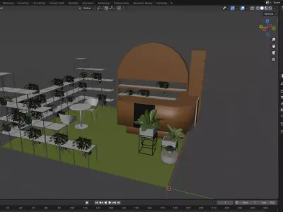 Exhibition Booth for Plants and Pots 3D model