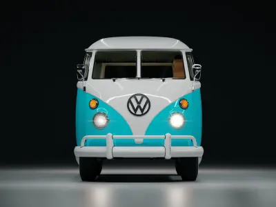 Volkswagen Type 1 camper van 3D model