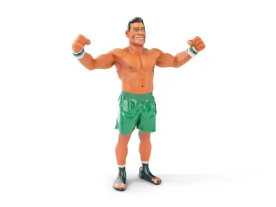 Athletic Boxer Character Model Rigged and Animated Low-poly 3D model