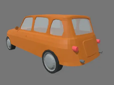 Low Poly Classic Car 02 Low-poly 3D model