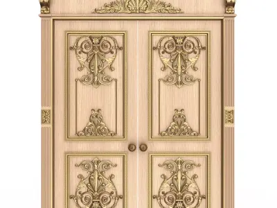 Carved Door Classic 0901 Wood Low-poly 3D model