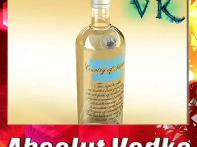 Absolut Vodka Bottle 3D model