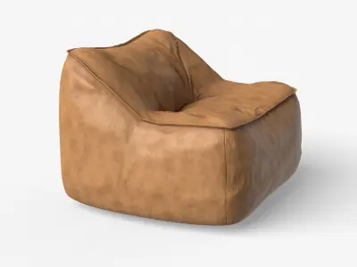 Modern Lounger Chair leather Low-poly 3D model
