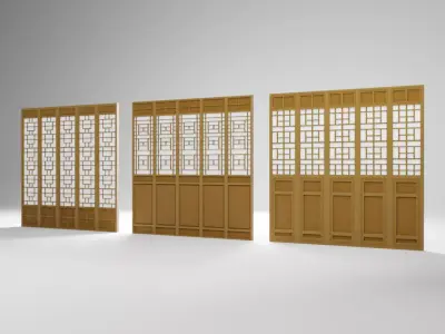 Chinese Window - Low Poly Type 1 Low-poly 3D model