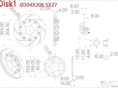 12 Models of disk brake 3D model