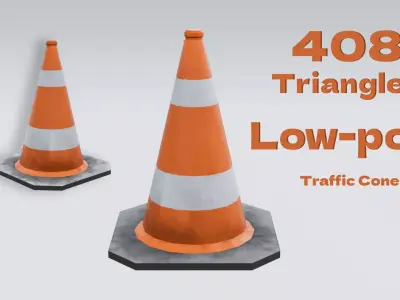 Traffic Cone Free low-poly 3D model