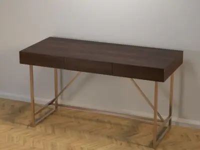 Modern Desk 04 Free low-poly 3D model